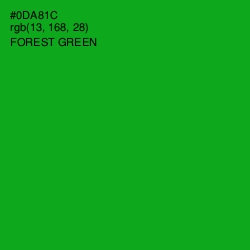 #0DA81C - Forest Green Color Image